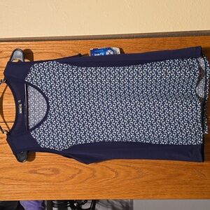Ladies Kerrits Ice Fil tank top size XL horse lover- Geo Bits Navy